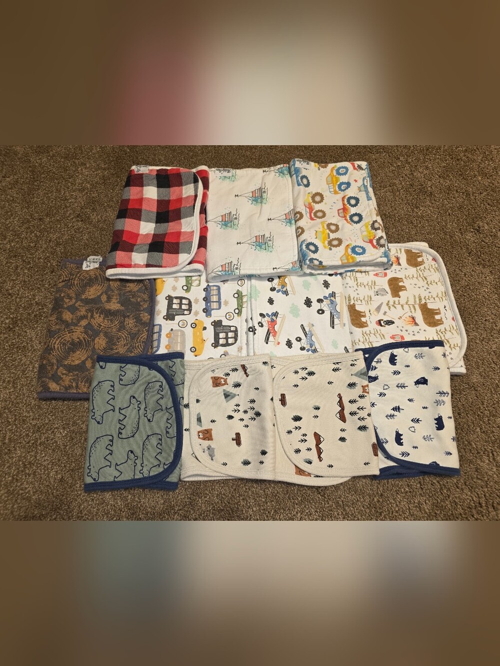 Lot Of 11 Burp Cloths - Picture 5 of 5